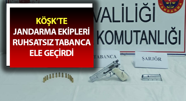 Jandarma ekipleri ruhsatsız tabanca ele geçirdi