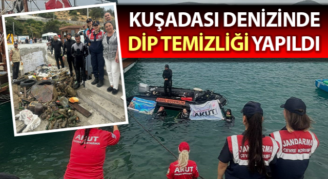 Kuşadası denizinde dip temizliği yapıldı