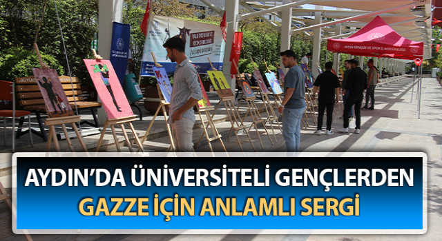 Üniversiteli gençlerin yaptığı resimler sergilendi