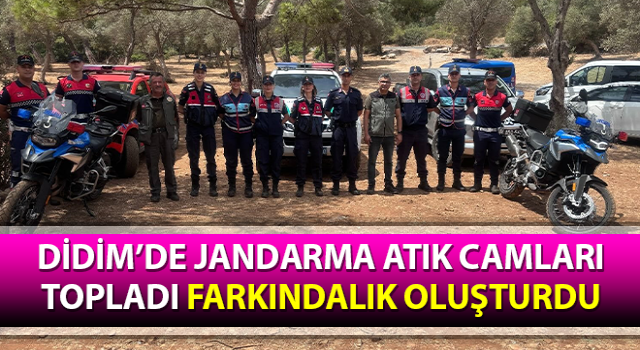 Jandarma atık camları topladı, farkındalık oluşturdu