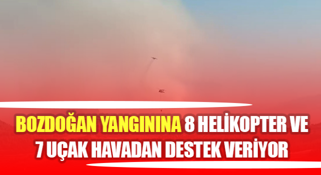 Bozdoğan yangınına 8 helikopter ve 7 uçak havadan destek veriyor