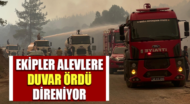 Ekipler alevlere duvar ördü, direniyor