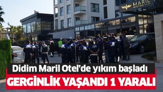 Didim’de “İkiz kulelerin” yıkımına başlandı