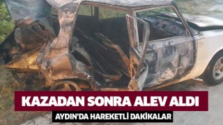 Kazadan sonra alev aldı