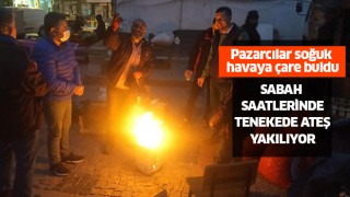 Pazarcılar soğuk havaya çare buldu