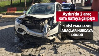 Aydın’da 2 araç kafa kafaya çarpıştı