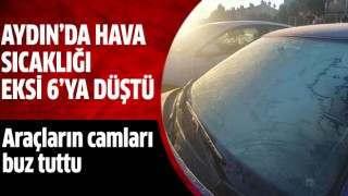 Aydın'da araçların camları buz tuttu