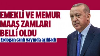 Erdoğan maaş zamlarını açıkladı