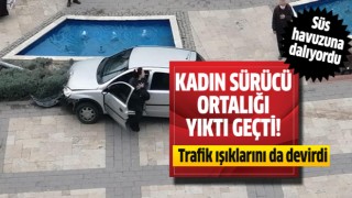 Kadın sürücü ortalığı yıktı geçti!