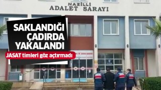 Saklandığı çadırda JASAT'a yakalandı