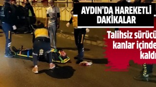 Takla atan motosiklet sürücüsü yaralandı