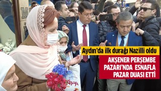 Akşener Perşembe Pazarı’nda esnafla Pazar Duası etti. 