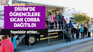 Didim'de öğrencilere sıcak çorba dağıtıldı