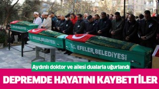 Aydınlı doktor ve ailesi dualarla uğurlandı