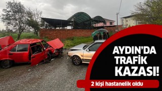 Aydın'da iki otomobil kafa kafaya çarpıştı: 2 yaralı