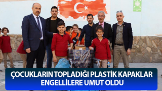 Çocukların topladığı plastik kapaklar engellilere umut oldu