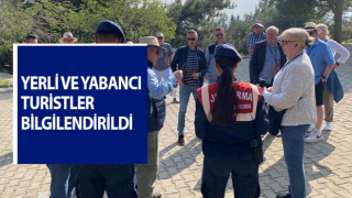 Söke’de turistler orman yangınlarına karşı bilgilendirildi