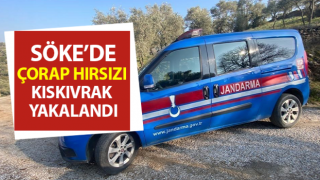 Çorap hırsızı jandarmaya takıldı