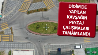 Didim'de yeni yapılan kavşağın peyzaj çalışmaları tamamlandı