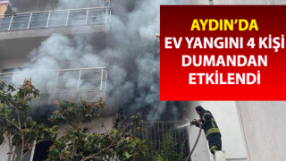 Kuşadası'nda ev yangını: 4 kişi dumandan etkilendi