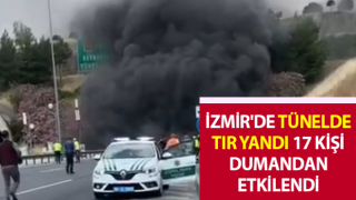 Tır yandı, 17 kişi dumandan etkilendi