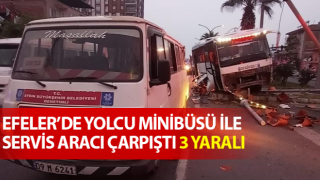 Yolcu minibüsü ile servis aracı çarpıştı: 3 yaralı