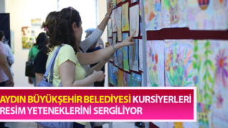 Aydın Büyükşehir kursiyerleri resim yeteneklerini sergiliyor