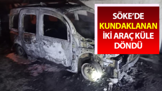 Kundaklanan iki araç küle döndü