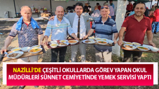 Sünnet cemiyetinde müdürler yemek servisi yaptı