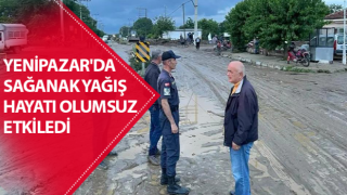 Yenipazar'da sağanak yağış hayatı olumsuz etkiledi