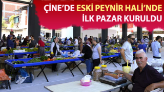 Çine’de Eski Peynir Hali’nde ilk pazar kuruldu