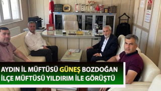 Müftü Güneş, Bozdoğan ilçe Müftüsü Yıldırım ile görüştü