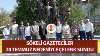 Sökeli Gazeteciler 24 Temmuz nedeniyle çelenk sundu