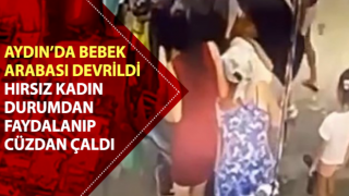 Bebek arabasından cüzdanı böyle çaldı