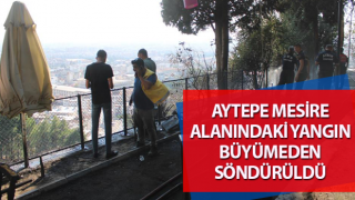 Mesire alanındaki işletmeye ait masa ve sandalyeler yandı