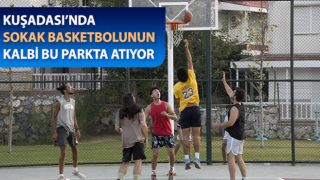 Basketbol sahasına sahip olan park yoğun ilgi görüyor