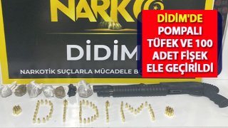 Didim'de pompalı tüfek ve 100 adet fişek ele geçirildi