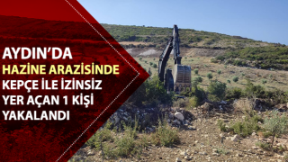 Hazine arazisindeki izinsiz kazıya jandarmadan suçüstü