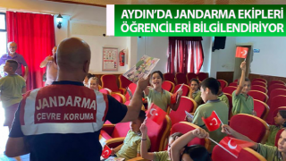 Jandarma ekipleri öğrencileri bilgilendiriyor