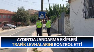 Jandarma trafik levhaların kontrol etti