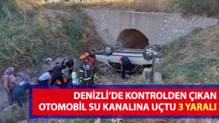 Kontrolden çıkan otomobil su kanalına uçtu: 3 yaralı