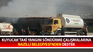 Kuyucak’taki yangını söndürme çalışmalarına Nazilli Belediyesi’nden destek