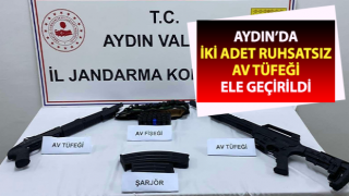 Ruhsatsız av tüfekleri ile yakalandı