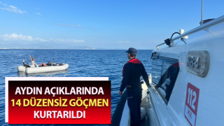 Didim’de 14 düzensiz göçmen kurtarıldı