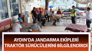 Jandarma ekipleri traktör sürücülerini bilgilendirdi