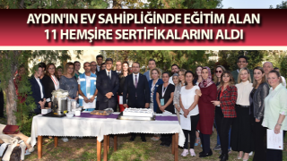 Aydın'ın ev sahipliğinde eğitim alan 11 hemşire sertifikalarını aldı