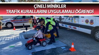 Çineli minikler trafik kurallarını uygulamalı öğrendi