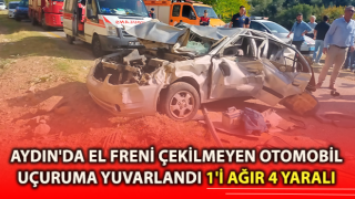 Kuyucak’ta otomobil uçurumdan yuvarlandı: 4 yaralı