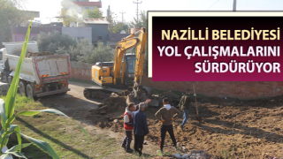 Nazilli‘de yol çalışmalarını sürdürüyor