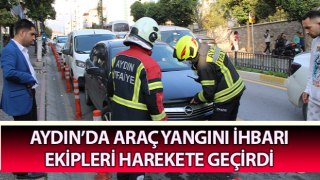 Araç yangını ihbarı ekipleri harekete geçirdi